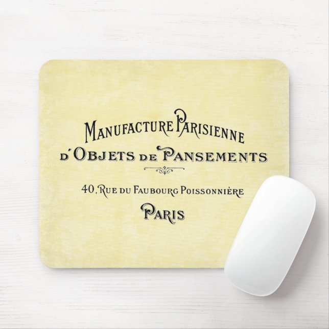 Vintage Paris Biz Card Mouse Pad (With Mouse)