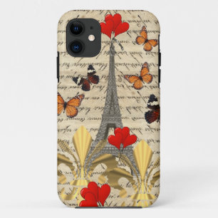 Vintage Paris & butterflies Case-Mate iPhone Case