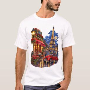 Vintage Paris Cafe Eiffel Tower T-Shirt