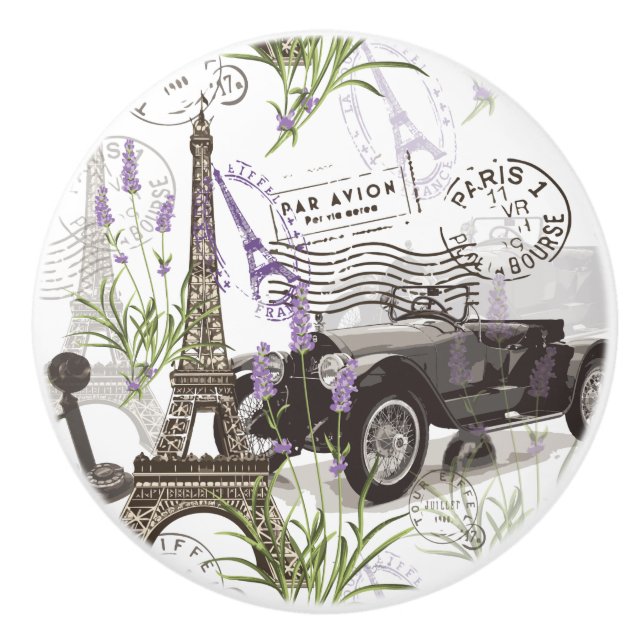 Vintage Paris Ceramic Knob (Front)