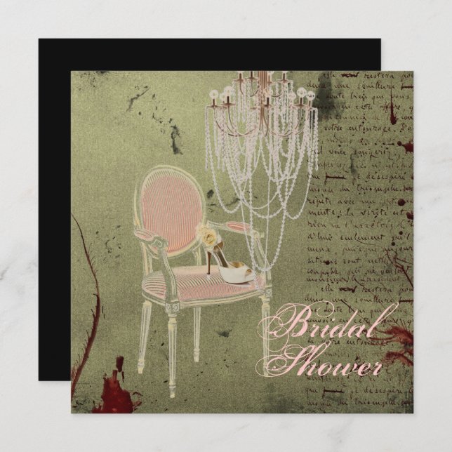 Vintage Paris Chic  Bridal Shower Invitation (Front/Back)
