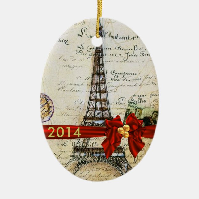 VINTAGE PARIS CHRISTMAS Ornament CUSTOM CHIC 2014 (Front)