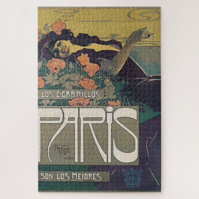 Vintage Paris Cigarette Advertising  Jigsaw Puzzle (Vertical)