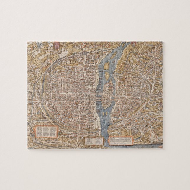 Vintage Paris city map, 1550 Jigsaw Puzzle (Horizontal)