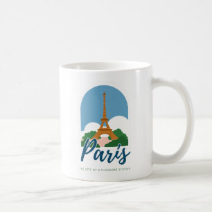 Vintage Paris Cityscape, Retro Paris France Travel Coffee Mug