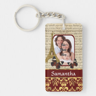 Vintage Paris collage Key Ring