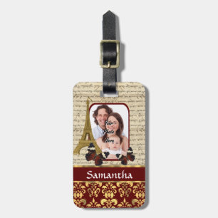 Vintage Paris collage Luggage Tag