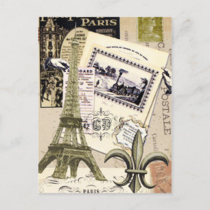 Vintage Paris Collage...postcard Postcard