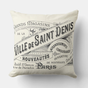 Vintage Paris Deptartment Store Ad Cushion