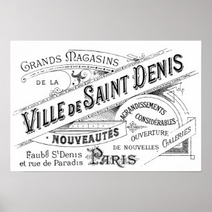 Vintage Paris Deptartment Store Ad Poster