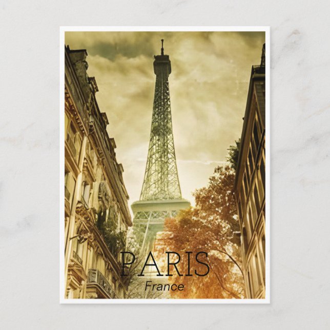 Vintage Paris eiffel tower architecture french  Po Postcard (Front)