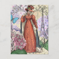Vintage Paris Eiffel Tower Collage Romantic French