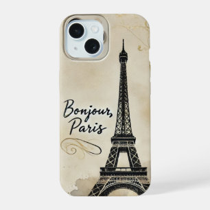 Vintage Paris Eiffel Tower iPhone 15 Case