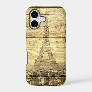 Vintage Paris Eiffel Tower on Wood
