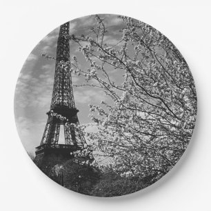 Vintage Paris Eiffel Tower Paper Plate