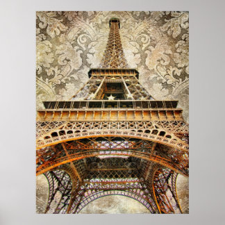 Vintage Paris, Eiffel Tower Poster
