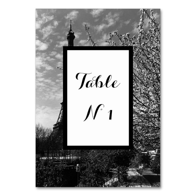 Vintage Paris Eiffel Tower Table Number (Front)