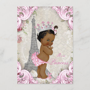 Vintage Paris Ethnic Princess Floral Baby Shower Invitation