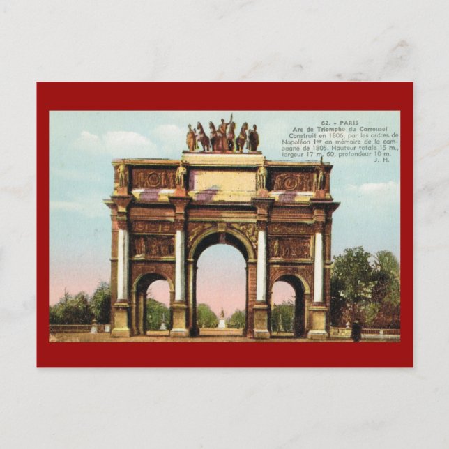 Vintage Paris, Etoile, Arc de Triumphe Postcard (Front)