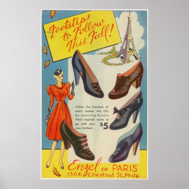 Vintage Paris Fashion Advertisement Poster (Front)