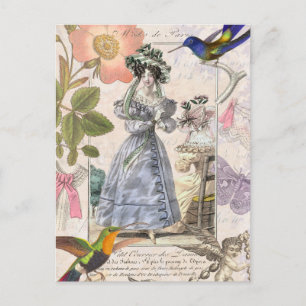 Vintage Paris Fashion Collage Oh La La! Postcard