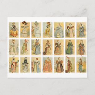 Vintage Paris Fashion (middle ages to 19th century Postcard