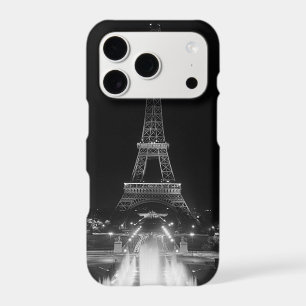 Vintage Paris Fontains Tower Eiffel night