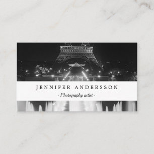 Vintage Paris Fontains Tower Eiffel night Business Card