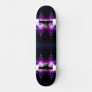 Vintage Paris Fontains Tower Eiffel night Skateboa Skateboard