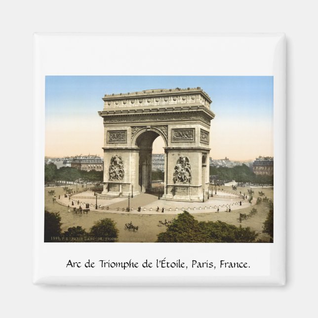 Vintage Paris France, Arc de Triomphe Magnet (Front)
