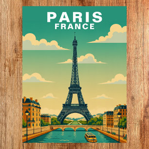 Vintage Paris, France French Cityscape Travel Postcard