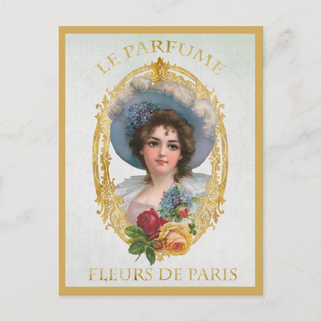Vintage Paris France French Perfume Advertisement Postcard (Front)