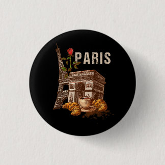 Vintage Paris France Vacation Eiffel Tower Paris S 3 Cm Round Badge