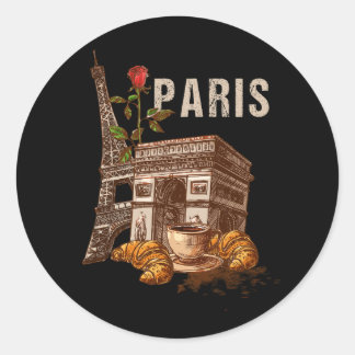 Vintage Paris France Vacation Eiffel Tower Paris S Classic Round Sticker