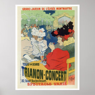 Vintage Paris garden Trianon concert ad Poster