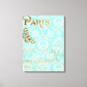 Vintage Paris Gold Design Canvas Print