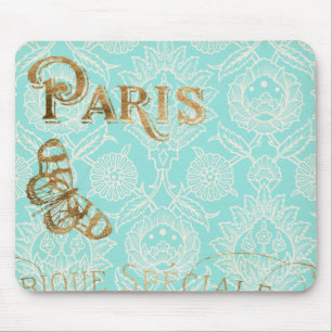 Vintage Paris Gold Design Mouse Pad