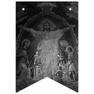 Vintage Paris Main mosaic Sacred Heart jesus Bunting