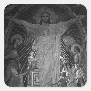 Vintage Paris Main mosaic Sacred Heart jesus Square Sticker