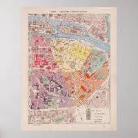 Vintage Paris Map, 1900 - 5th Arrondissement
