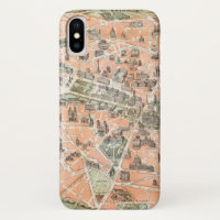 Vintage Paris Map iPhone X Case
