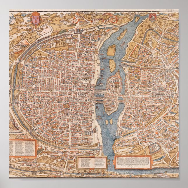 Vintage paris map poster (Front)