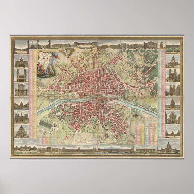 Vintage Paris Map Poster (Front)