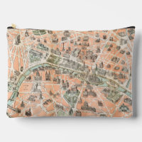 Vintage Paris Map Toiletry Bag