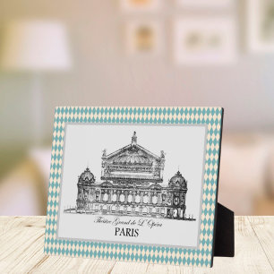 Vintage Paris Opera Illustration Harlequin Plaque
