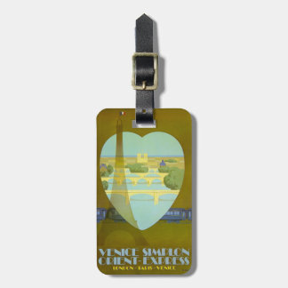 Vintage Paris Orient Express Travel Poster Tag