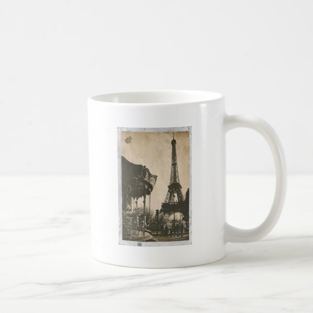 Vintage Paris Postcard, Eiffel Tower Coffee Mug (Right)
