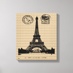 Vintage Paris Postcard on Canvas Print