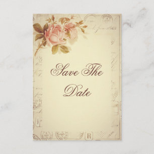 Vintage Paris Postmarks Chic Roses 75th Save The Date