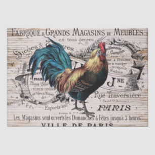 Vintage Paris rooster any purpose party tissue Tissue Paper